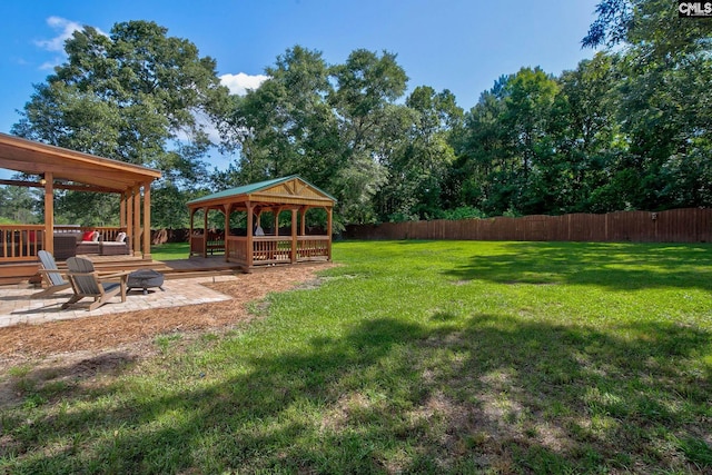 220 Pine Grove Rd, Lugoff, SC 29078 - view of yard with a gazebo and a fire pit