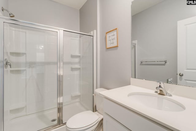 724 Channing Creek Ln, Lexington, SC 29072 - bathroom with a stall shower, vanity, and toilet