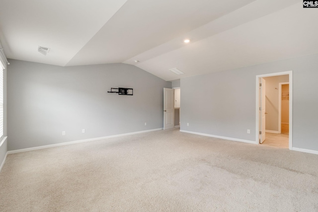 724 Channing Creek Ln, Lexington, SC 29072 - empty room with lofted ceiling, baseboards, and light colored carpet
