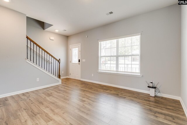 724 Channing Creek Ln, Lexington, SC 29072 - foyer featuring wood finished floors, baseboards, stairs, and recessed lighting