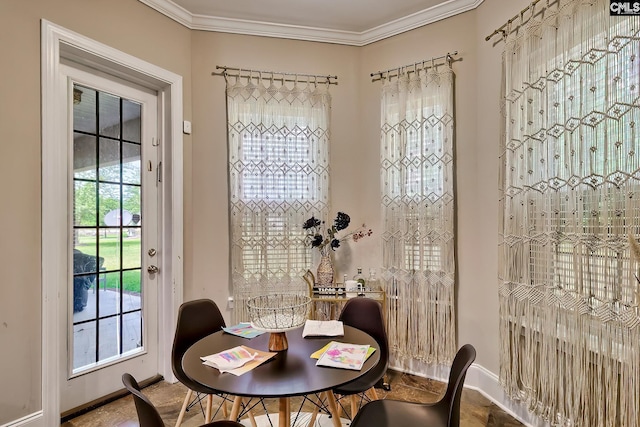 117 Shoal Creek Ln, Blythewood, SC 29016 - dining space with baseboards and crown molding