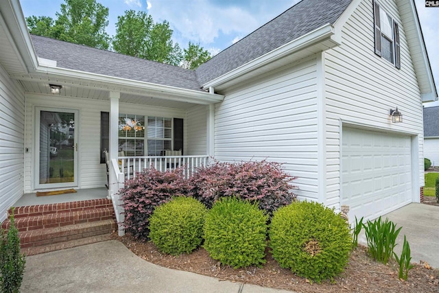 407 Westbrook Way, Lexington, SC 29072 - view of exterior entry featuring roof with shingles, covered porch, a garage, and driveway