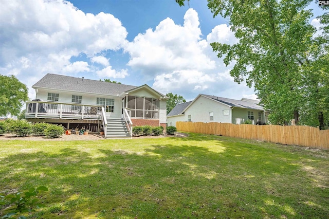 407 Westbrook Way, Lexington, SC 29072 - back of house with a sunroom, a deck, and stairway