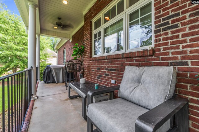 279 Canterwood Rd, Irmo, SC 29063 - view of patio / terrace featuring grilling area and a ceiling fan