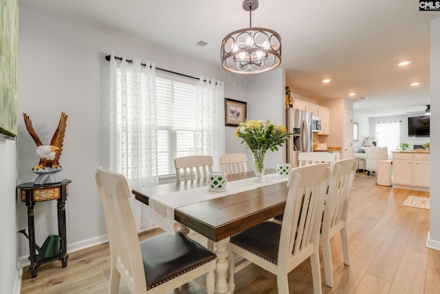 637 Penfolds Way, Blythewood, SC 29016 - dining space with a chandelier, light wood-type flooring, recessed lighting, and baseboards