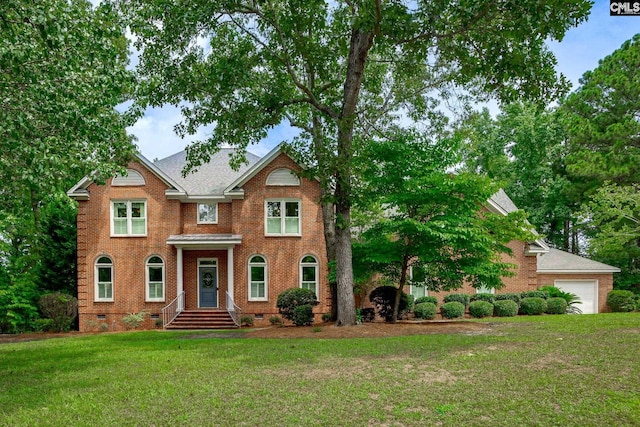 616 Brandon Ct, Lexington, SC 29072 - view of front of home with crawl space, a front yard, and brick siding