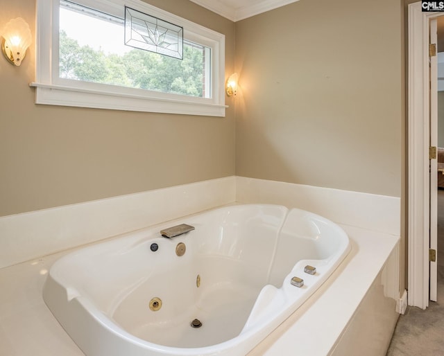616 Brandon Ct, Lexington, SC 29072 - bathroom with a whirlpool tub and ornamental molding