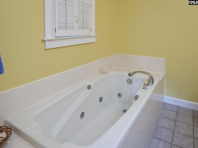 616 Brandon Ct, Lexington, SC 29072 - bathroom featuring a jetted tub, tile patterned floors, and baseboards
