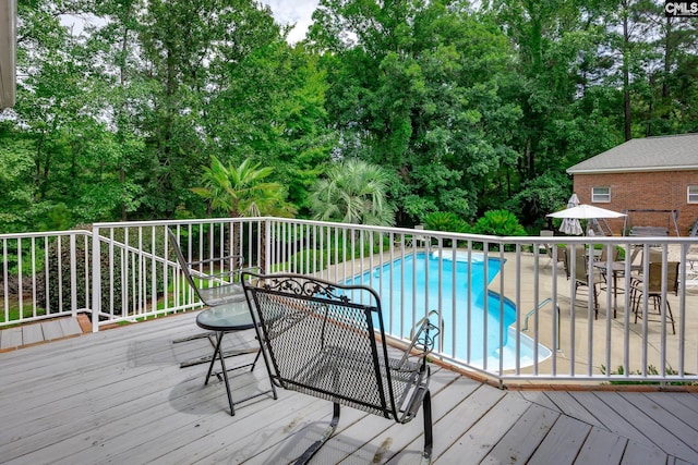 616 Brandon Ct, Lexington, SC 29072 - wooden terrace with view of wooded area