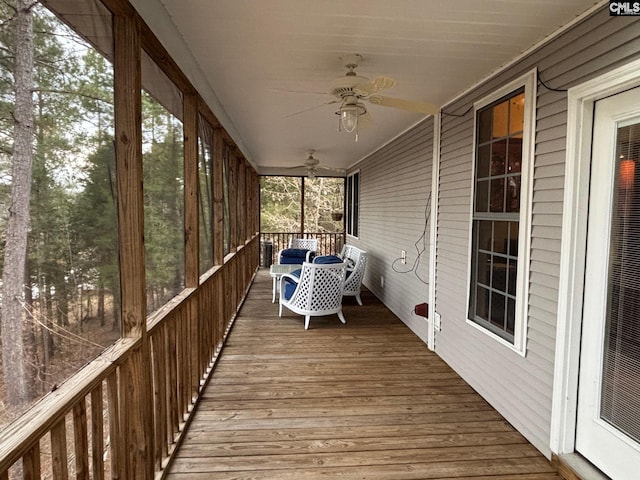 1225 Wateree Rd, Winnsboro, SC 29180 - sunroom with ceiling fan