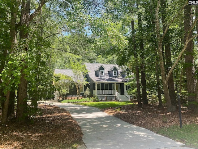 141 Runneymede Dr, Blythewood, SC 29016 - cape cod home with a porch and concrete driveway