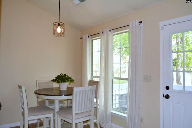 25 Elcock Cir, Irmo, SC 29063 - dining space featuring plenty of natural light, vaulted ceiling, and baseboards