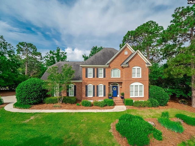 2 Hiland Ct, Columbia, SC 29229 - view of front of property featuring brick siding, a front lawn, and roof with shingles