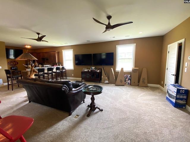 132 Systems Ln, Columbia, SC 29212 - living room with a ceiling fan, plenty of natural light, and carpet