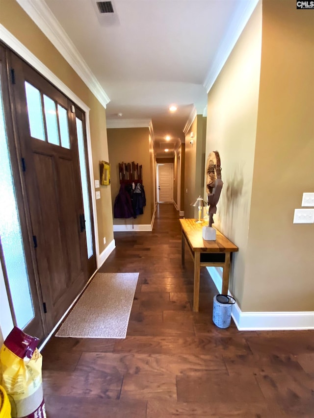 132 Systems Ln, Columbia, SC 29212 - entrance foyer with ornamental molding, baseboards, wood finished floors, and recessed lighting