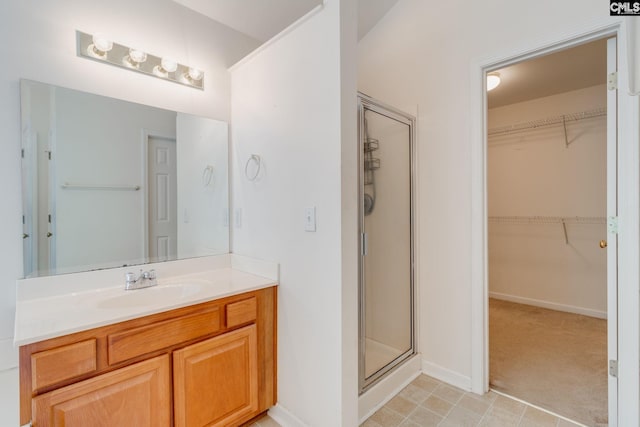 1113 Walden Place Dr, Elgin, SC 29045 - full bathroom with a shower stall, vanity, and a walk in closet