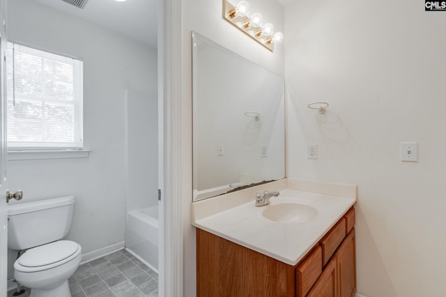 1113 Walden Place Dr, Elgin, SC 29045 - full bathroom with vanity, toilet, baseboards, and tub / shower combination