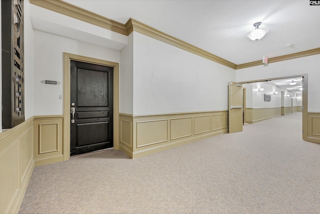 1324 Pulaski St Unit A105, Columbia, SC 29201 - carpeted empty room featuring ornamental molding, wainscoting, and a decorative wall