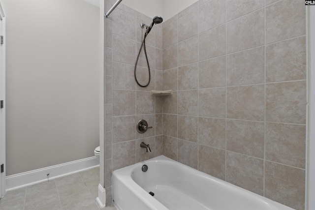 135 Bay Wren Rd, Blythewood, SC 29016 - bathroom featuring toilet, baseboards, bathtub / shower combination, and tile patterned flooring