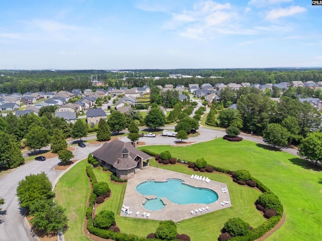 135 Bay Wren Rd, Blythewood, SC 29016 - aerial perspective of suburban area with a pool