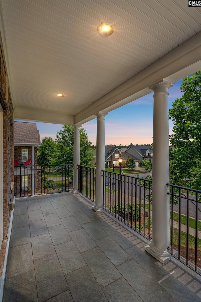 135 Bay Wren Rd, Blythewood, SC 29016 - patio terrace at dusk featuring a residential view