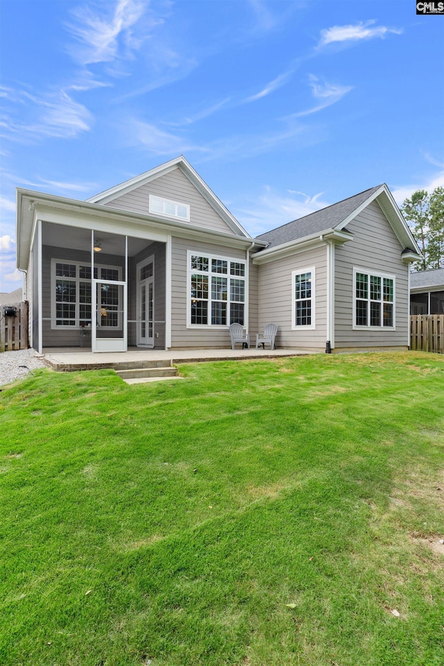 135 Bay Wren Rd, Blythewood, SC 29016 - rear view of house with a patio area and a sunroom