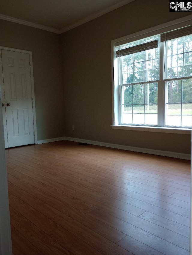 1699 Green Hill Rd, Lugoff, SC 29078 - spare room featuring wood finished floors, ornamental molding, and baseboards