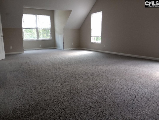 1699 Green Hill Rd, Lugoff, SC 29078 - bonus room with vaulted ceiling, baseboards, and carpet flooring