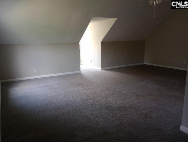 1699 Green Hill Rd, Lugoff, SC 29078 - bonus room featuring lofted ceiling, dark carpet, and baseboards