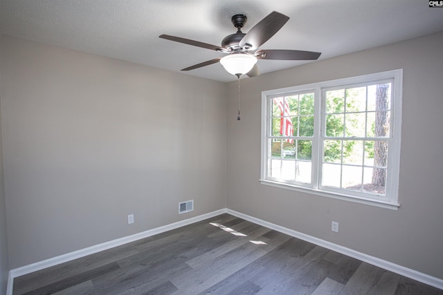 4513 Bonnie Forest Blvd, Columbia, SC 29210 - spare room with dark wood-type flooring, baseboards, and ceiling fan