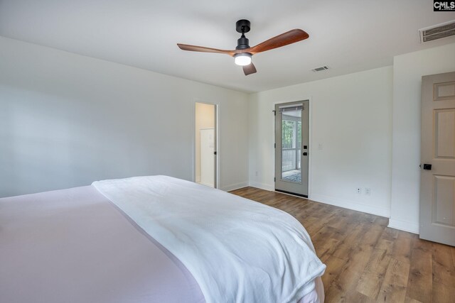 67 Ole Still Ln, Elgin, SC 29045 - bedroom featuring wood finished floors, baseboards, and ceiling fan