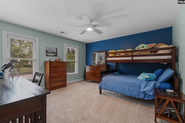 6148 Marthas Glen Rd, Columbia, SC 29209 - bedroom featuring carpet floors, a ceiling fan, and baseboards