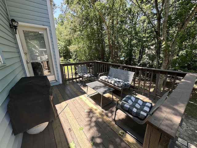 109 Cranewater Dr, Columbia, SC 29212 - wooden deck featuring grilling area and an outdoor living space