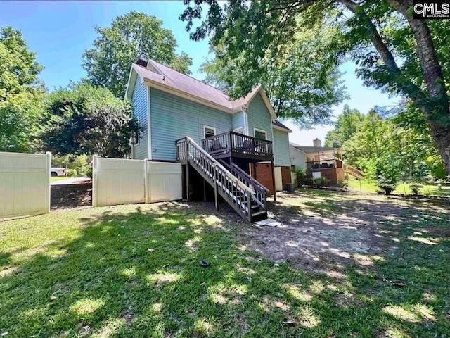 109 Cranewater Dr, Columbia, SC 29212 - rear view of property featuring a deck and stairs