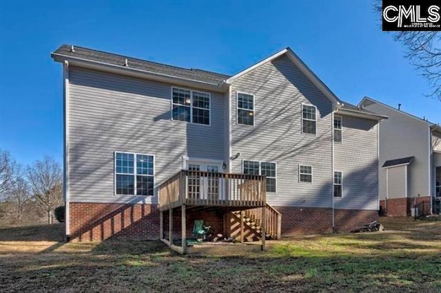 2 Alverston Ct, Irmo, SC 29063 - back of property featuring stairway, a deck, and a yard
