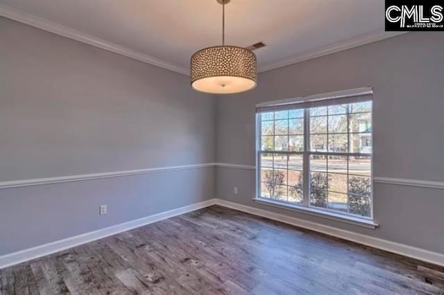 2 Alverston Ct, Irmo, SC 29063 - empty room featuring ornamental molding, wood finished floors, and baseboards