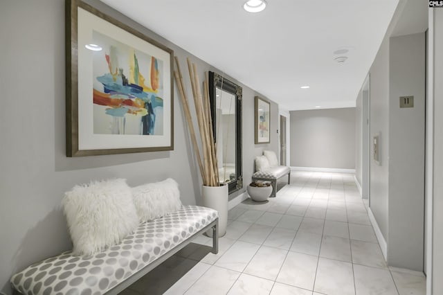 1829 Senate St Unit 11-A, Columbia, SC 29201 - corridor featuring baseboards, recessed lighting, and light tile patterned flooring