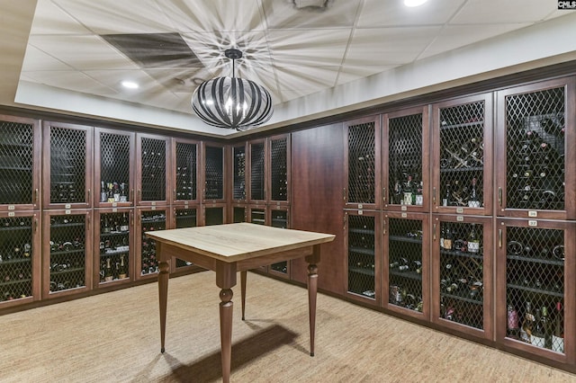 1829 Senate St Unit 11-A, Columbia, SC 29201 - wine cellar featuring a chandelier and carpet floors