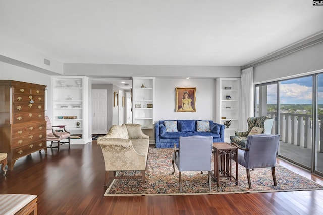 1829 Senate St Unit 11-A, Columbia, SC 29201 - living area featuring wood finished floors and built in features