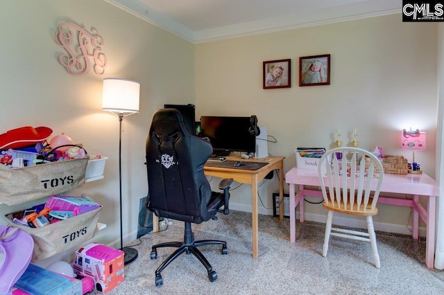 115 Chestnut Woods Ln, Columbia, SC 29212 - office featuring ornamental molding, carpet, and baseboards