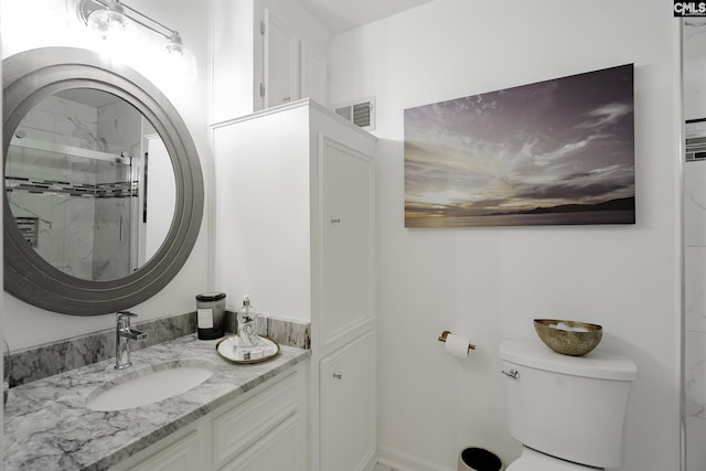 111 Rusty Barn Rd, Columbia, SC 29212 - bathroom with vanity, toilet, and a marble finish shower
