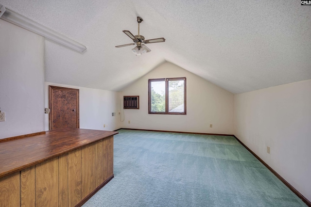 800 Wotan Rd, Columbia, SC 29229 - bonus room featuring a textured ceiling, carpet flooring, a ceiling fan, lofted ceiling, and a wall mounted AC