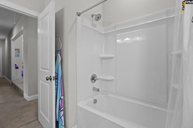 309 Springbrook Way, Chapin, SC 29036 - bathroom with shower / tub combo with curtain and baseboards