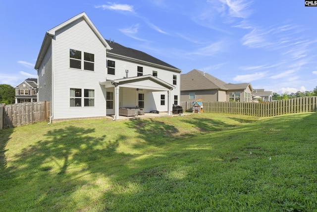 309 Springbrook Way, Chapin, SC 29036 - rear view of property with ceiling fan, an outdoor living space, and a patio area