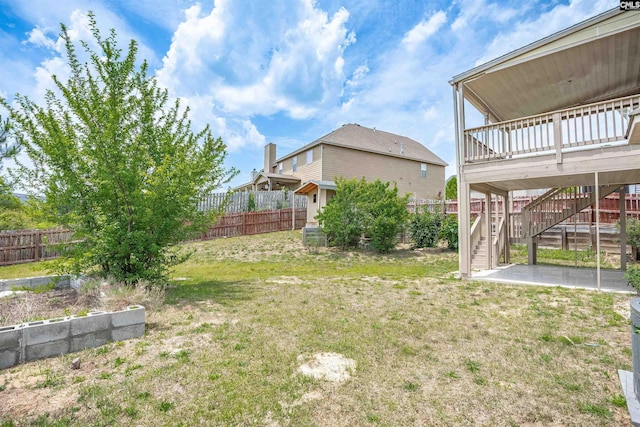 506 Moulton Way W, Columbia, SC 29170 - view of yard featuring stairway and a wooden deck