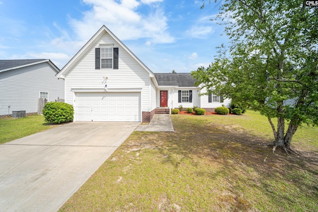 5 Indigo Lake Ct, Columbia, SC 29229 - traditional home with concrete driveway, a garage, a front lawn, and central air condition unit
