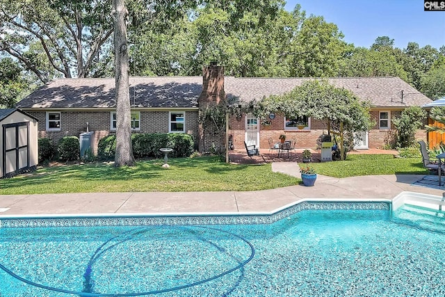 225 King Charles Rd, Columbia, SC 29209 - outdoor pool with a lawn and a patio area