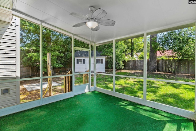 140 Whispering Glen Cir, West Columbia, SC 29170 - unfurnished sunroom with ceiling fan