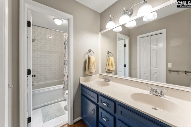 6304 Christie Rd, Columbia, SC 29209 - full bath with double vanity, toilet, and shower / tub combo
