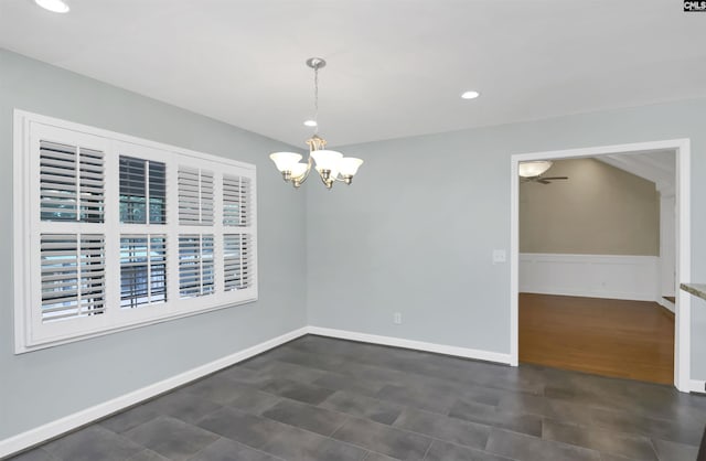 340 Dutchman Shores Cir, Chapin, SC 29036 - spare room with a chandelier, recessed lighting, and baseboards
